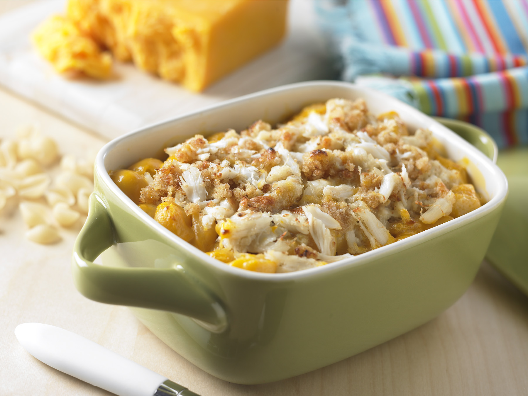 Crab Macaroni and Cheese Bake Recipe—sure to delight macaroni fans