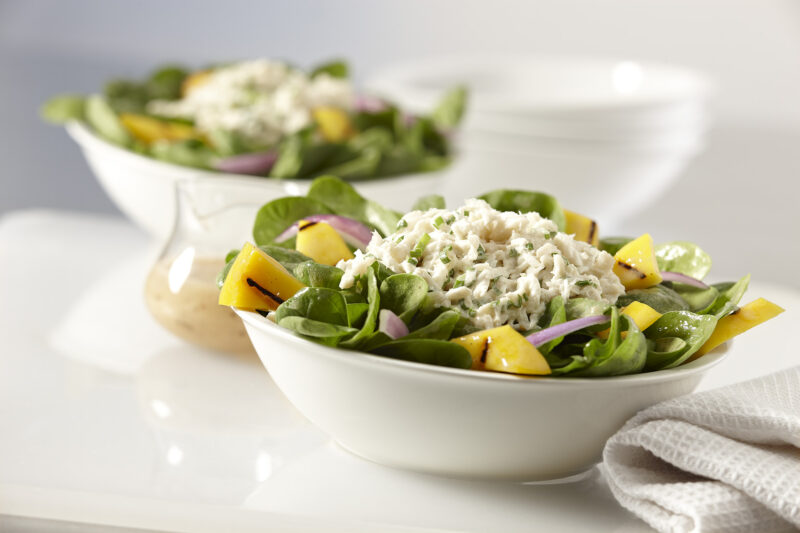 Crab Salad with Grilled Mango Recipe features Phillips Crab Meat
