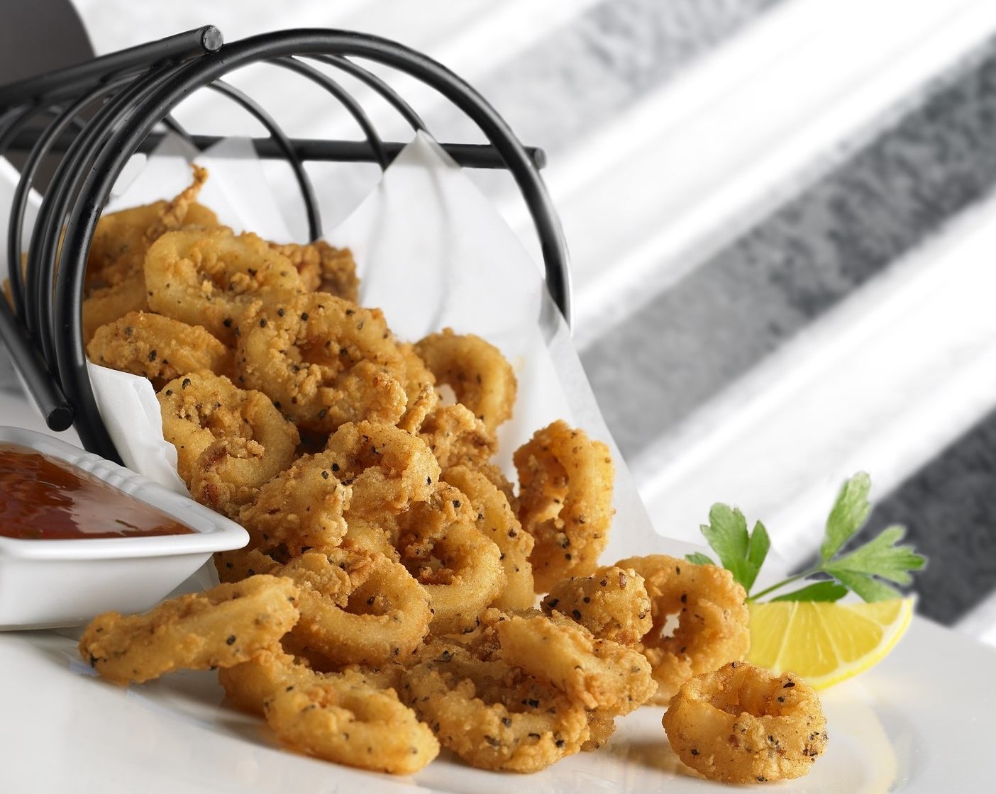 Salt and Pepper Calamari rings, tentacles and caps—a delicious app!