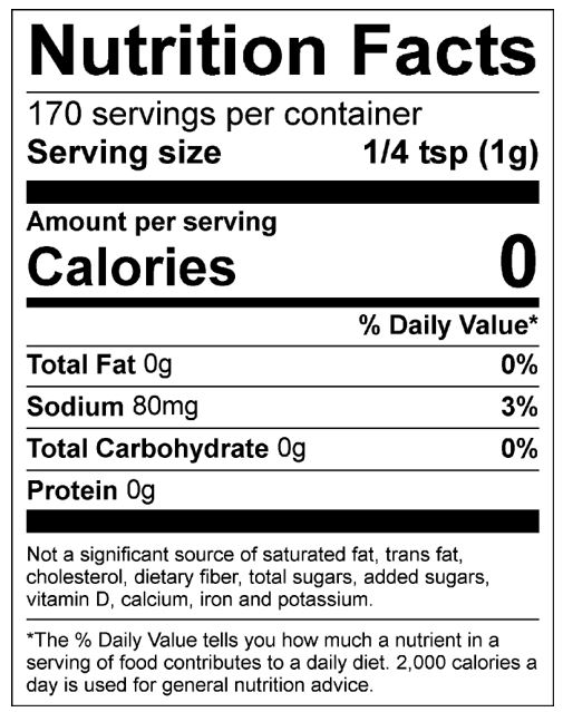 Nutrition facts