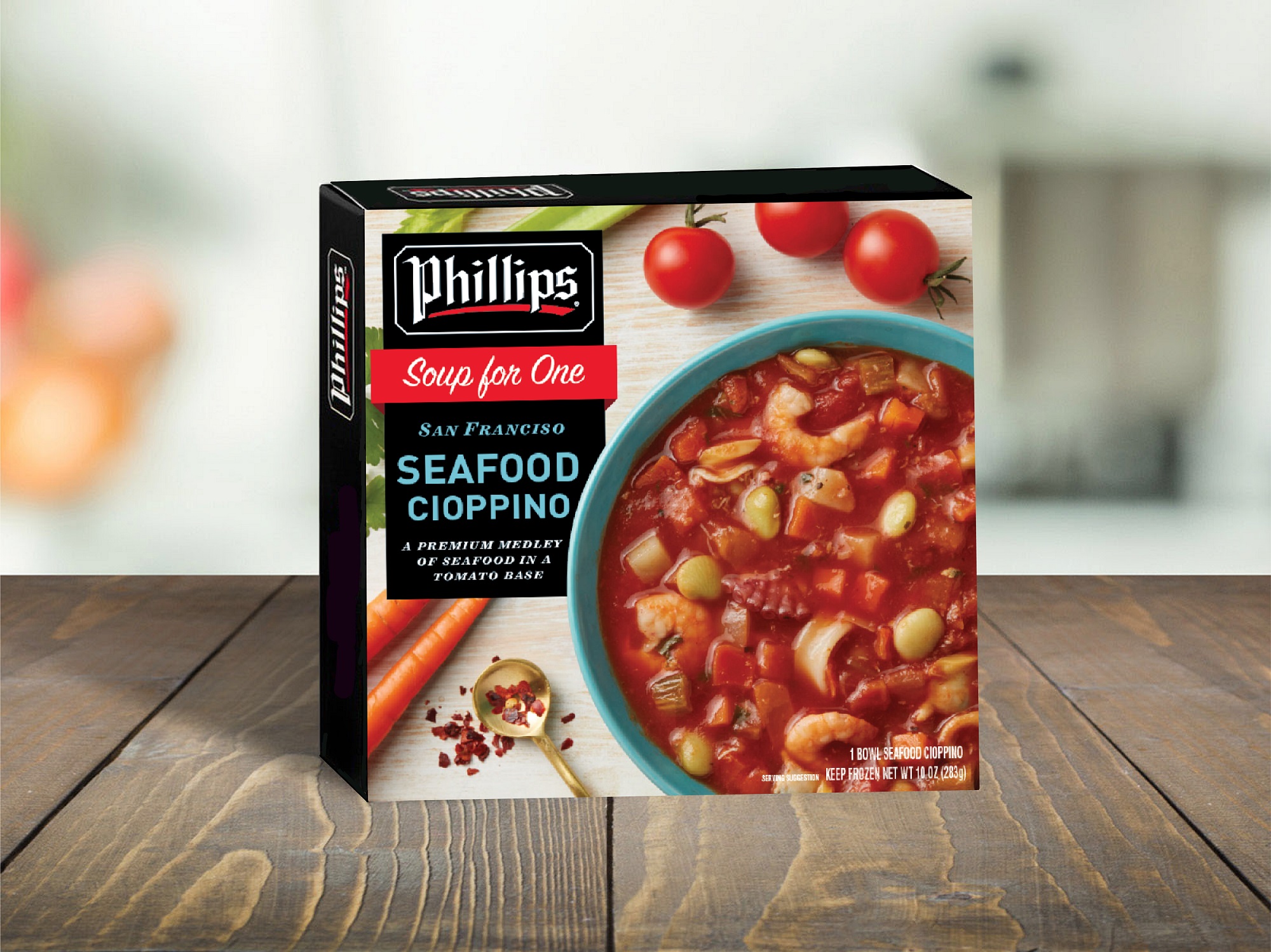 Seafood Cioppino is packed with clam, octopus, squid, shrimp and crab