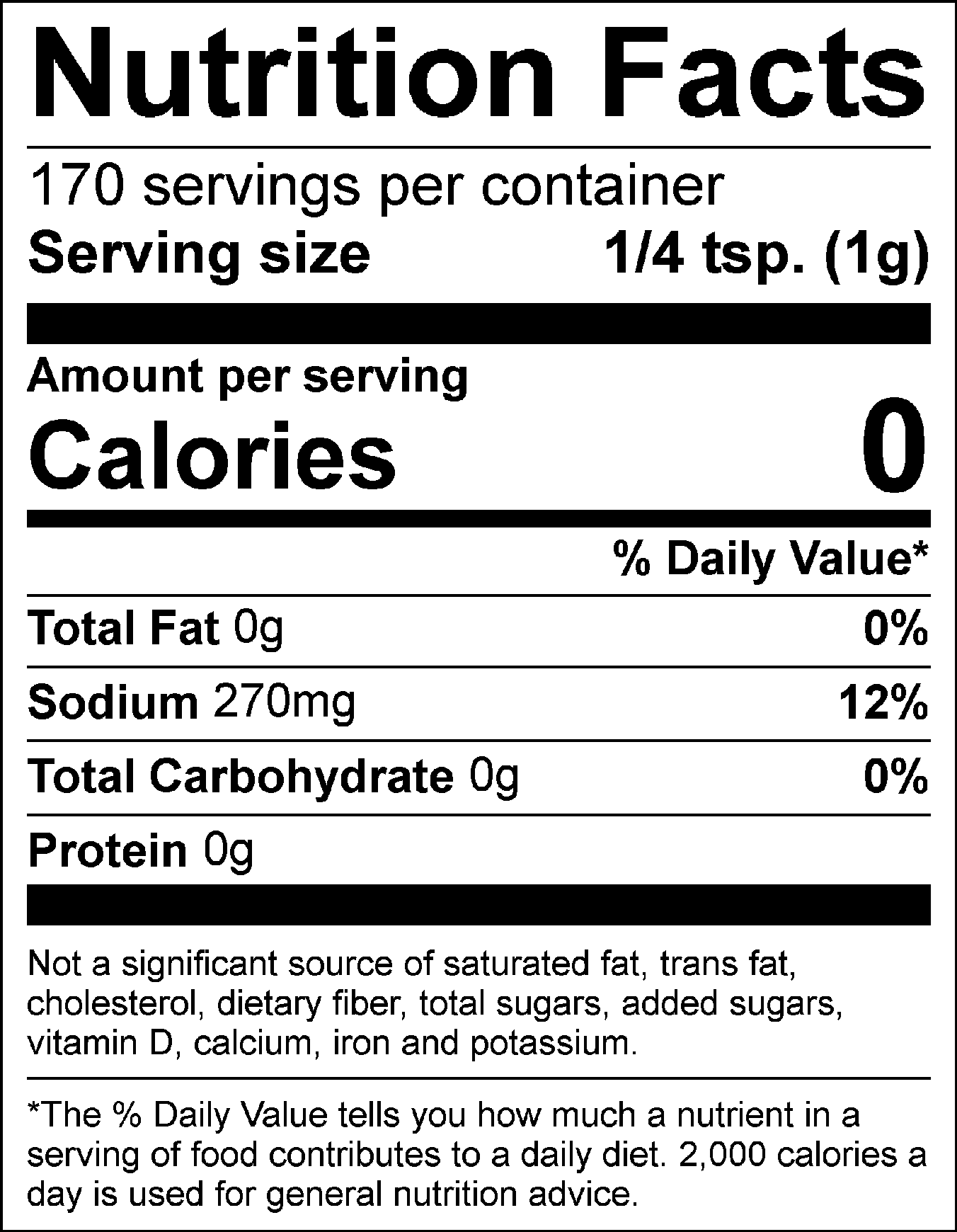 Nutrition facts