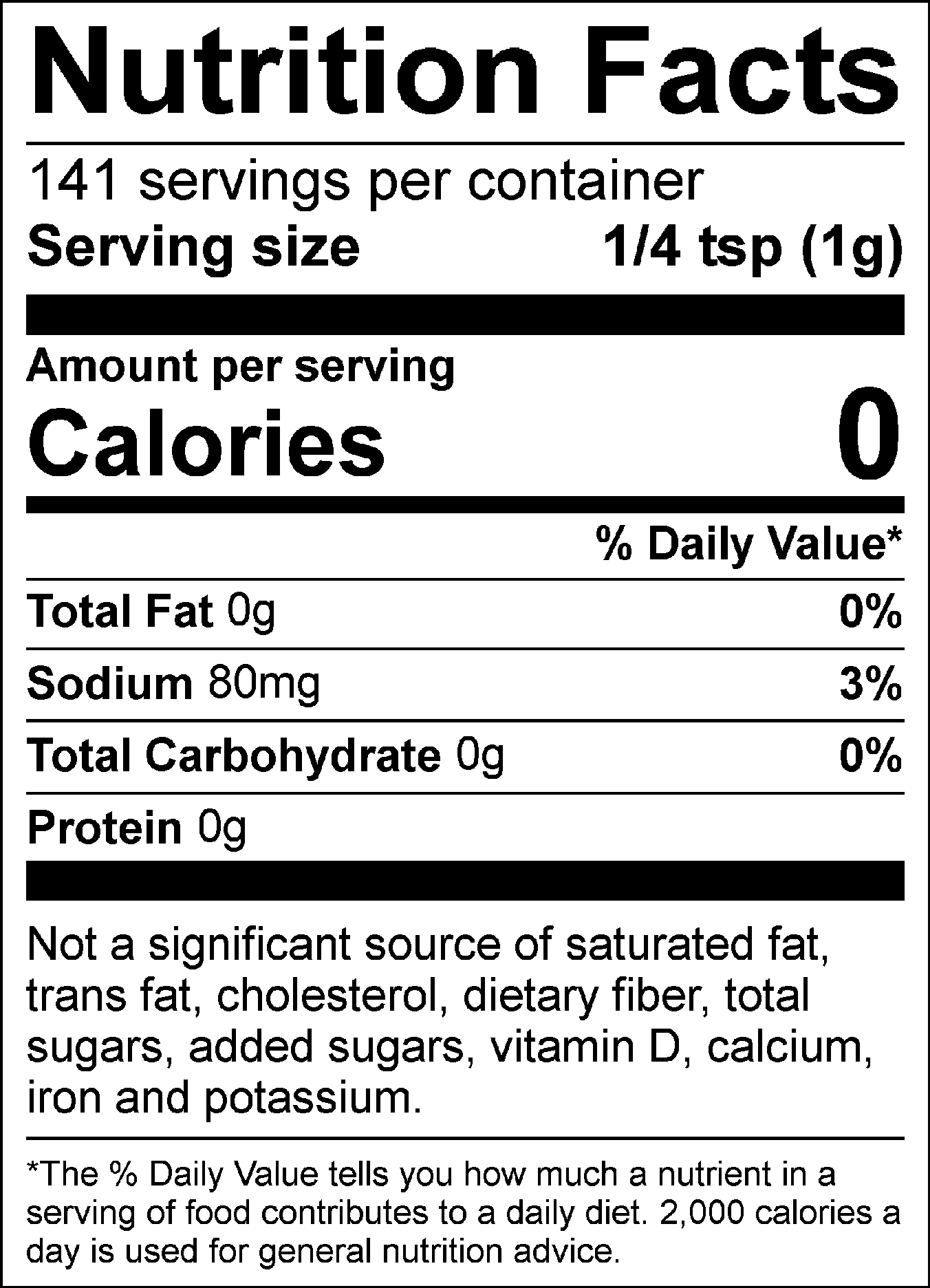 Nutrition facts