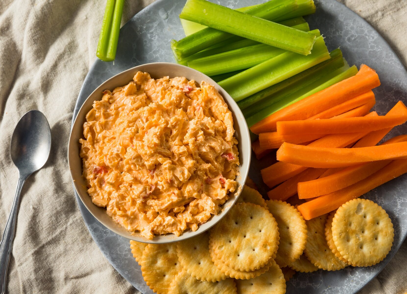 Our Pimento Cheese Crab Dip is packed with crab, cheese and mayo