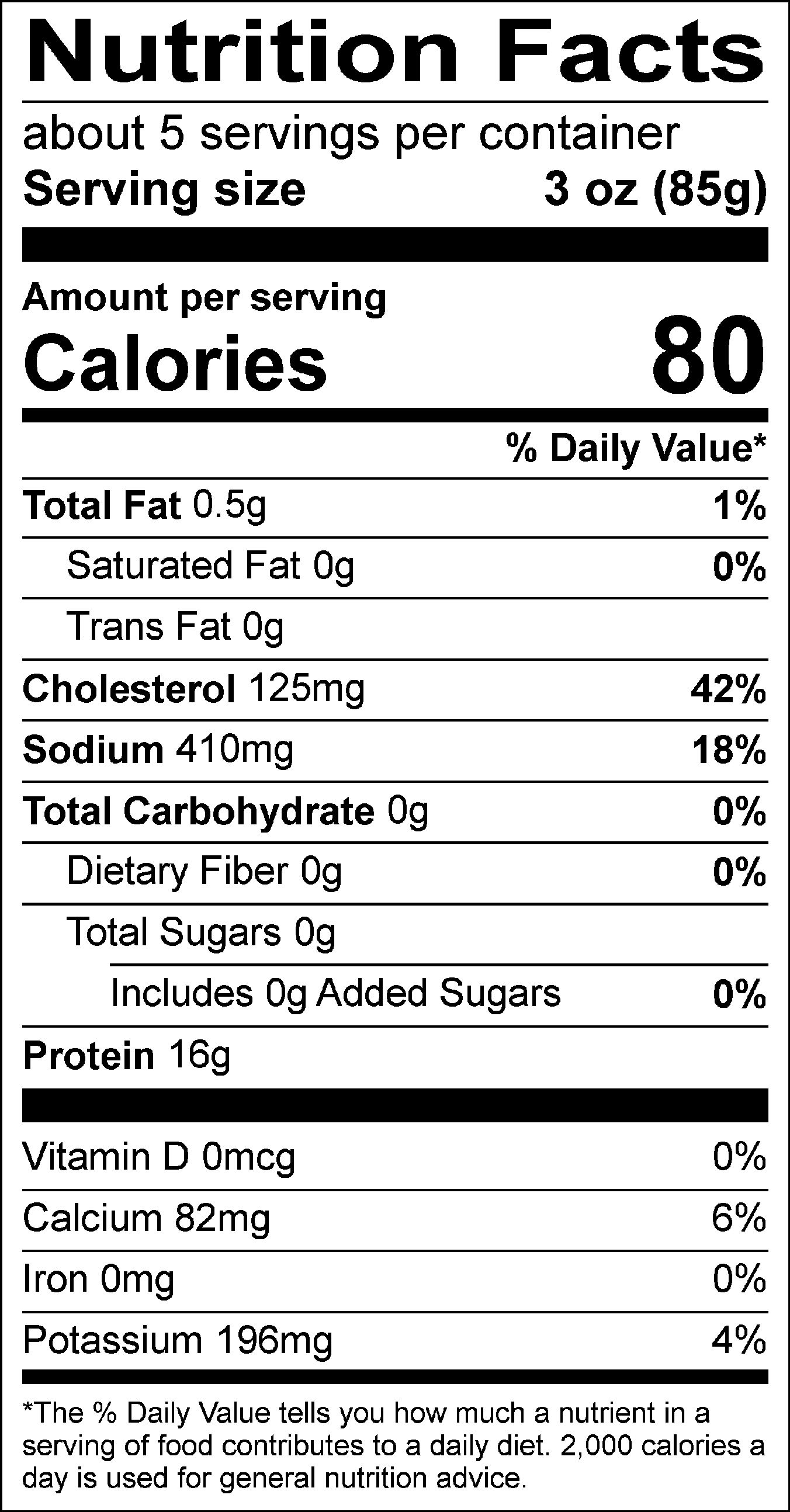 Nutrition facts