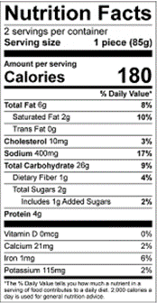 Nutrition facts