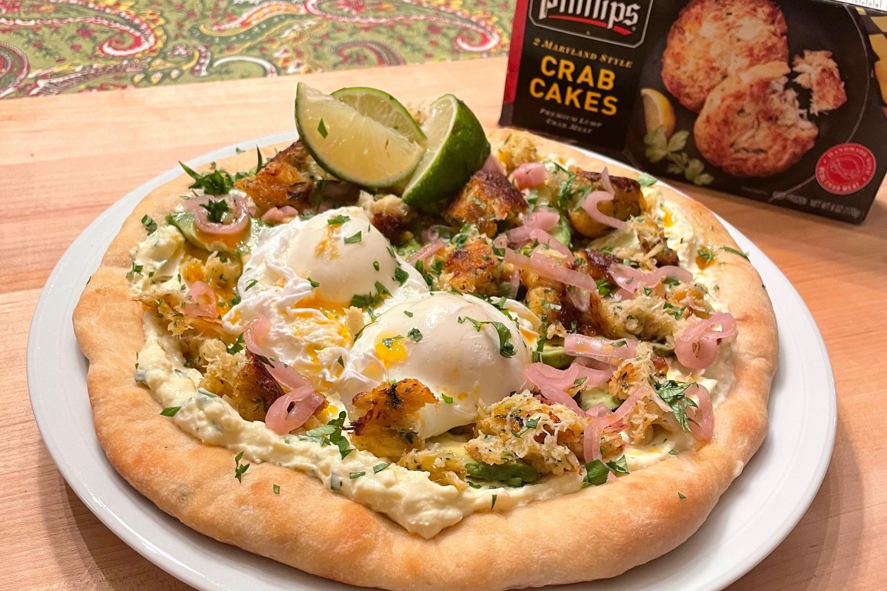 Avocado &amp; Crab Cake Flatbread Pizza - Phillips Foods, Inc.