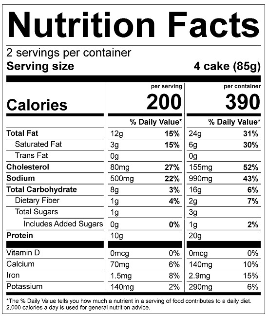 Nutrition facts