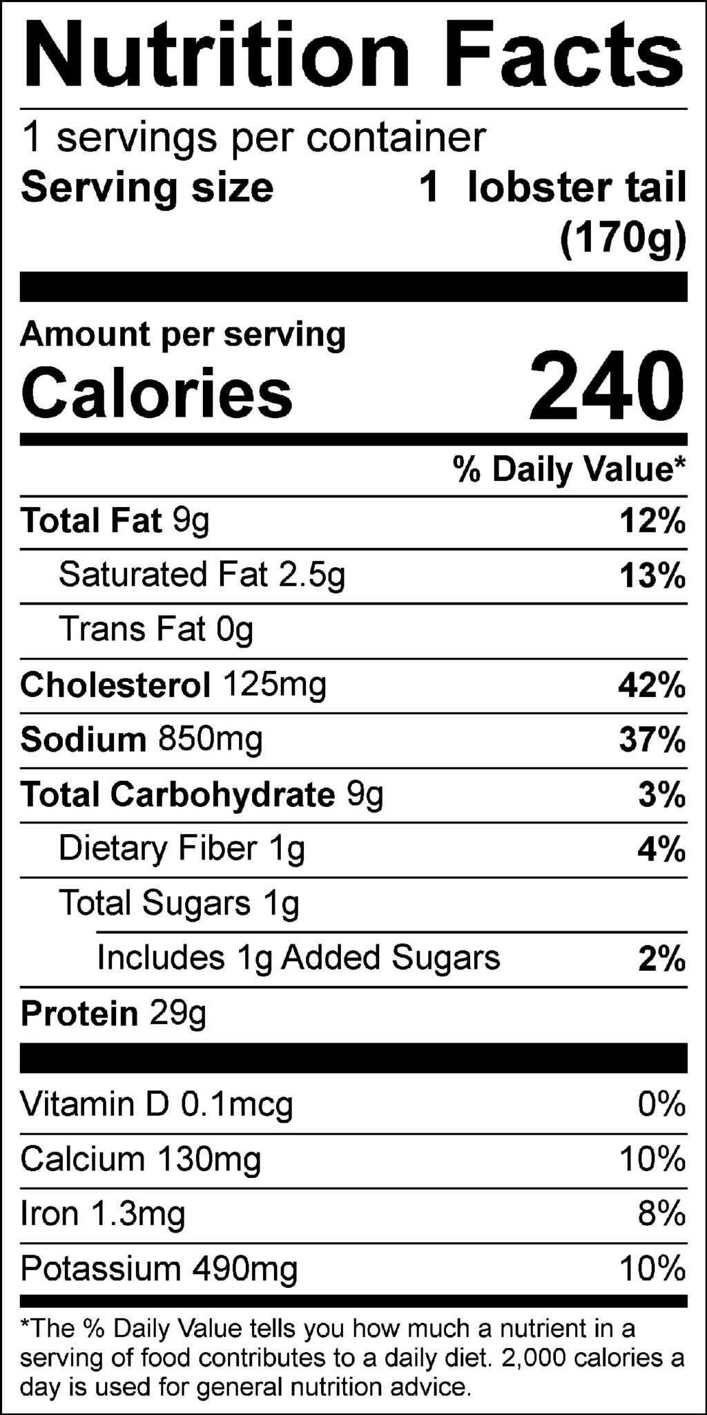 Nutrition facts