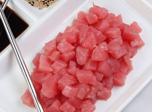 Tuna Poke Cubes, (15) 1lb Bags